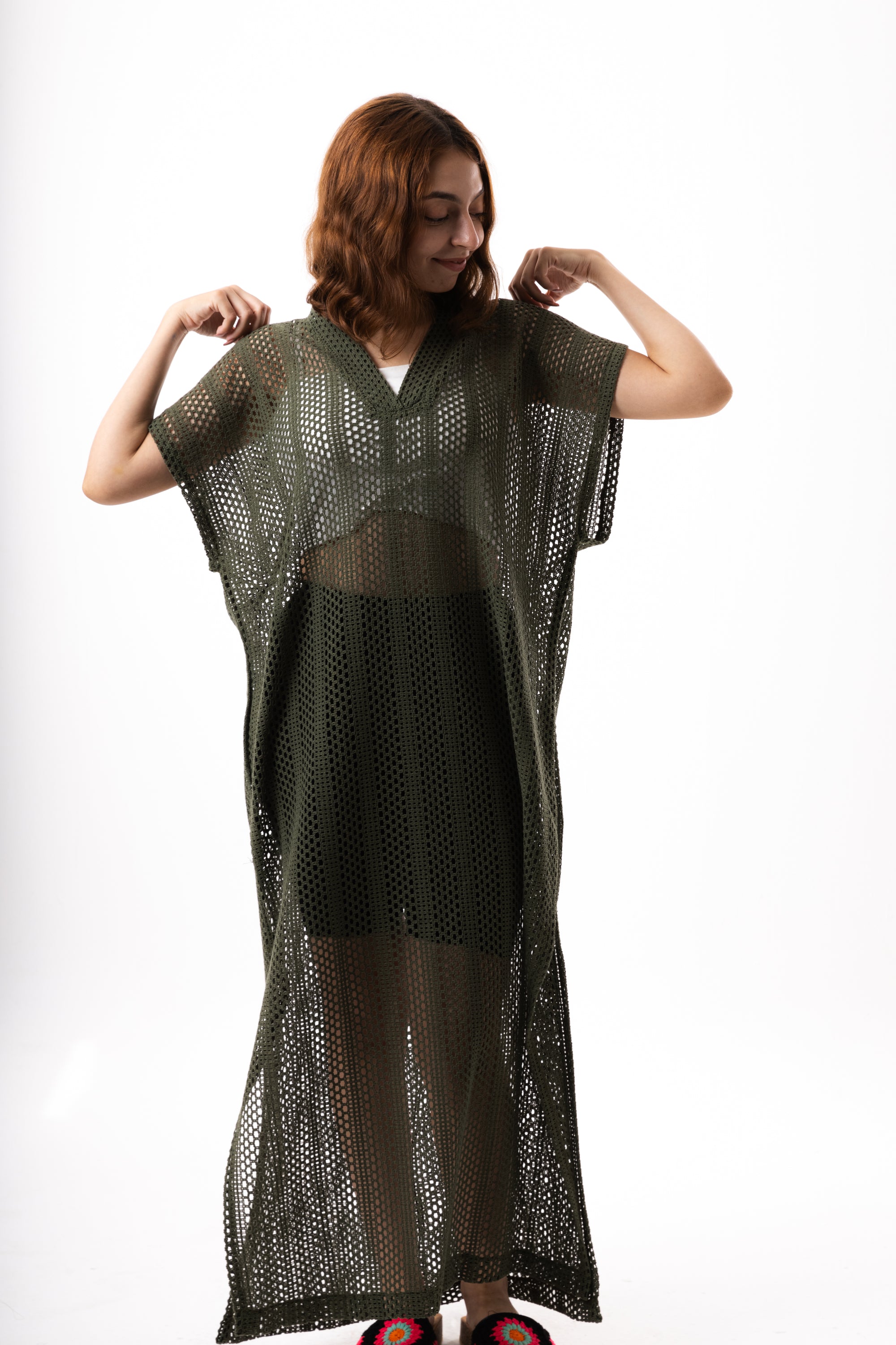 Olive Green Knit Dress