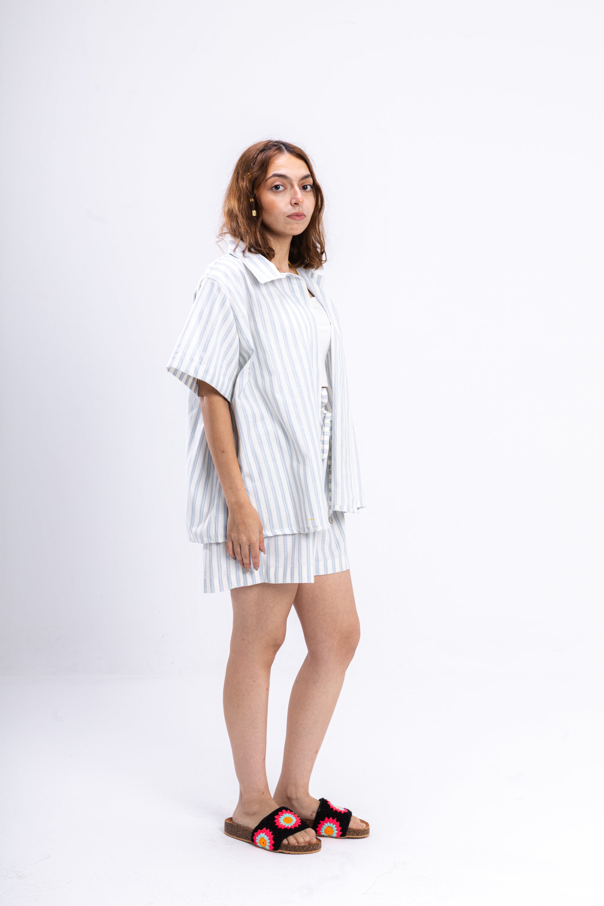 White Striped Coastal Set