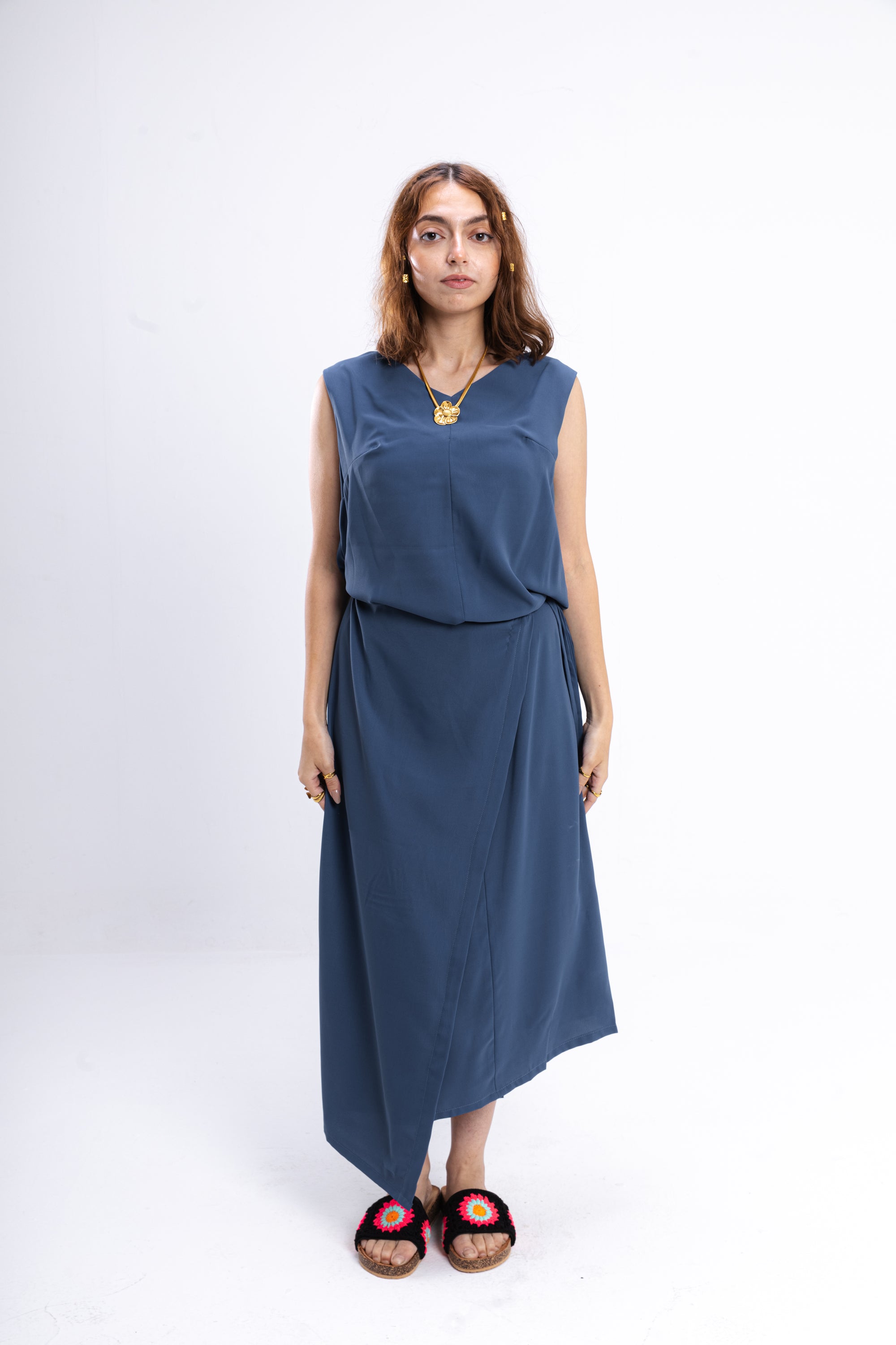 Blue Asymmetrical Dress