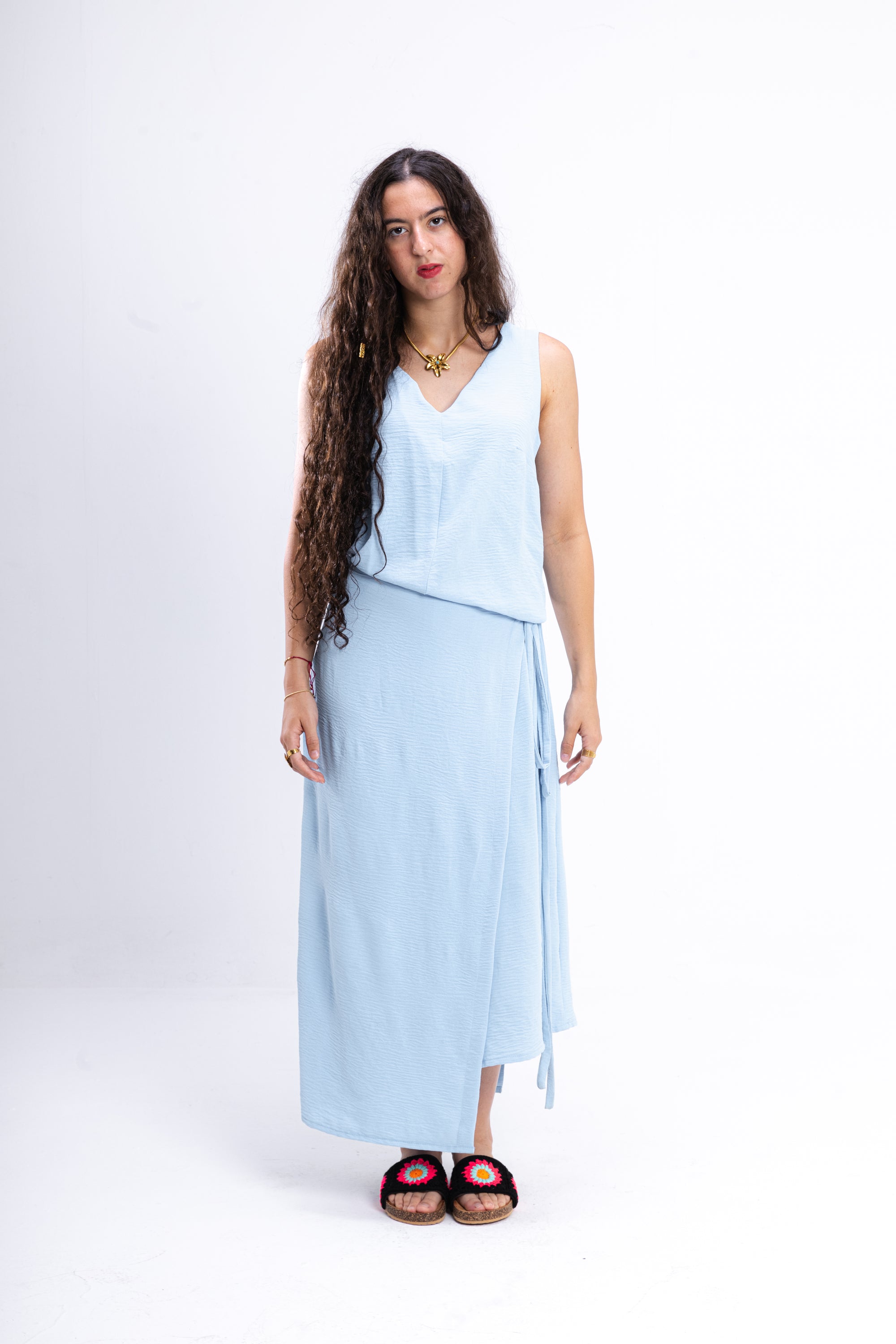 Baby Blue Asymmetrical Dress