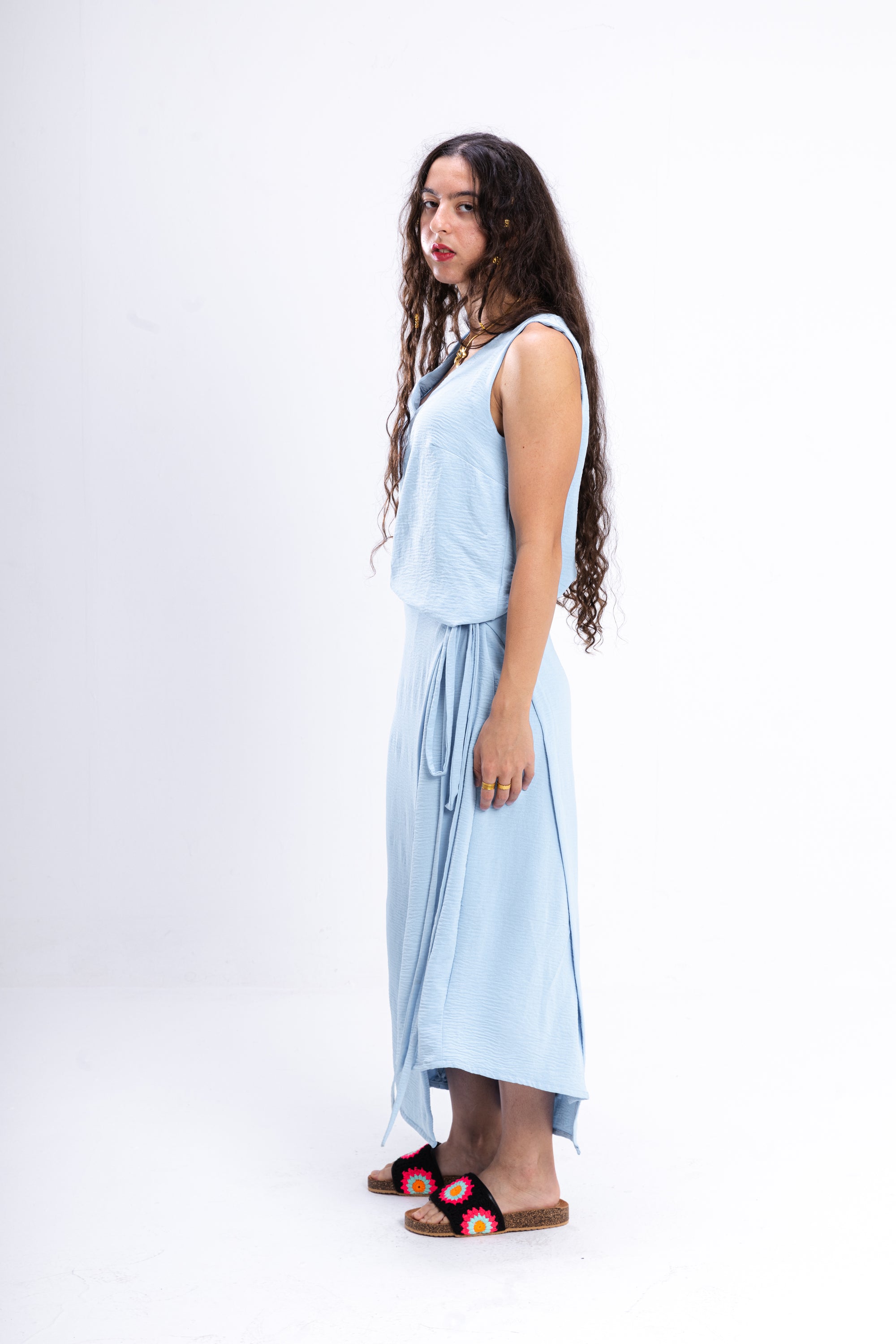 Baby Blue Asymmetrical Dress