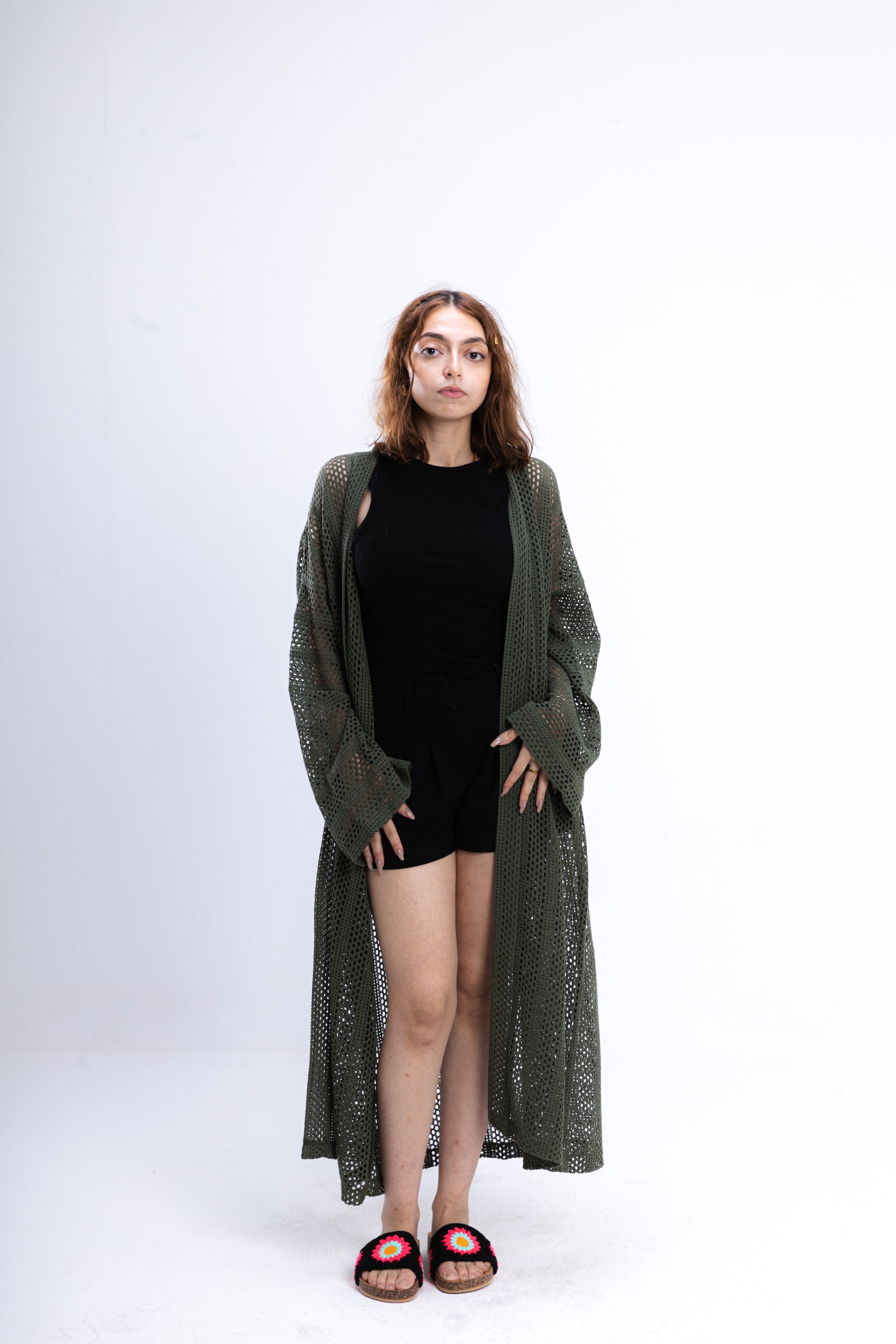 Olive Green Knit Cover Up