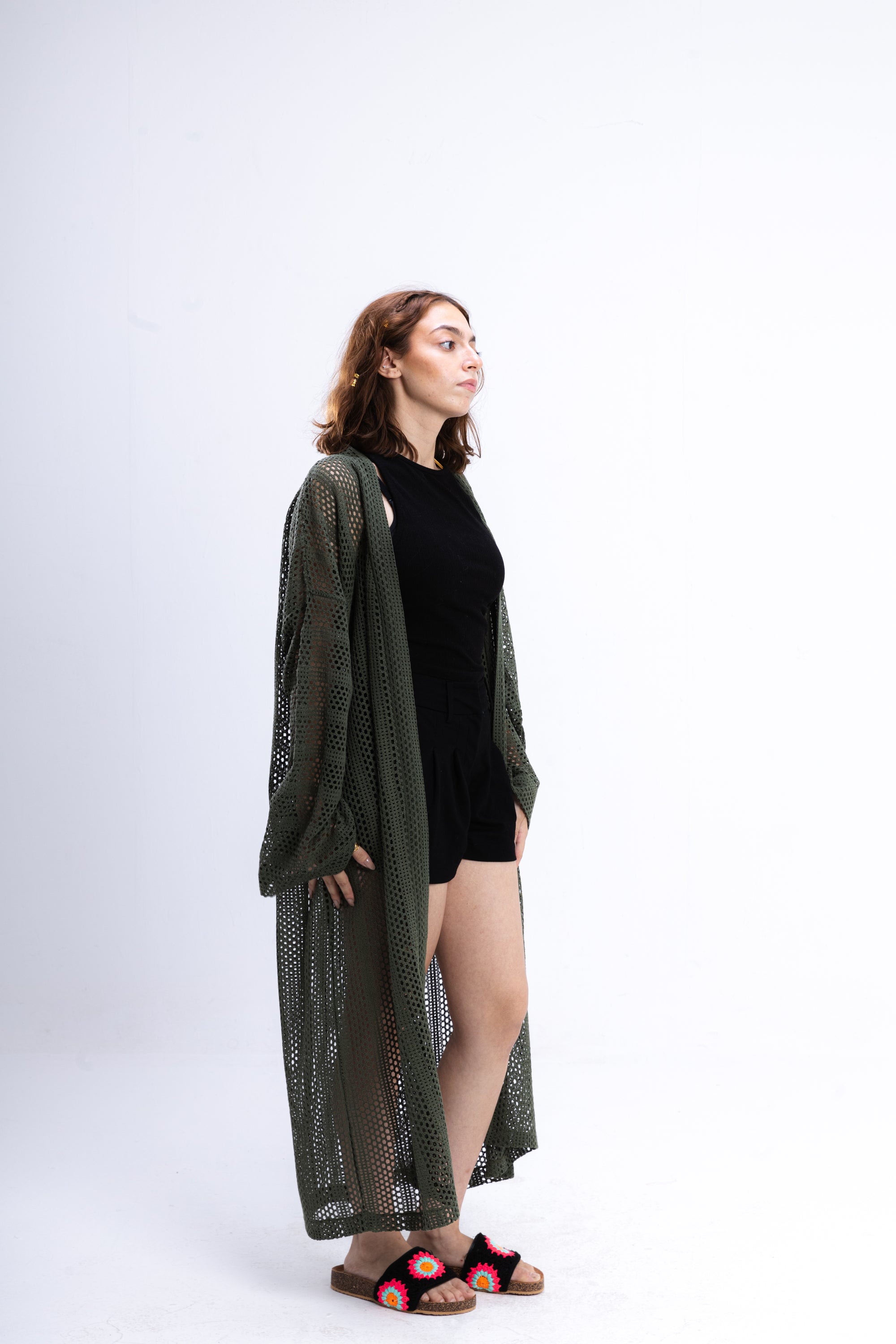 Olive Green Knit Cover Up