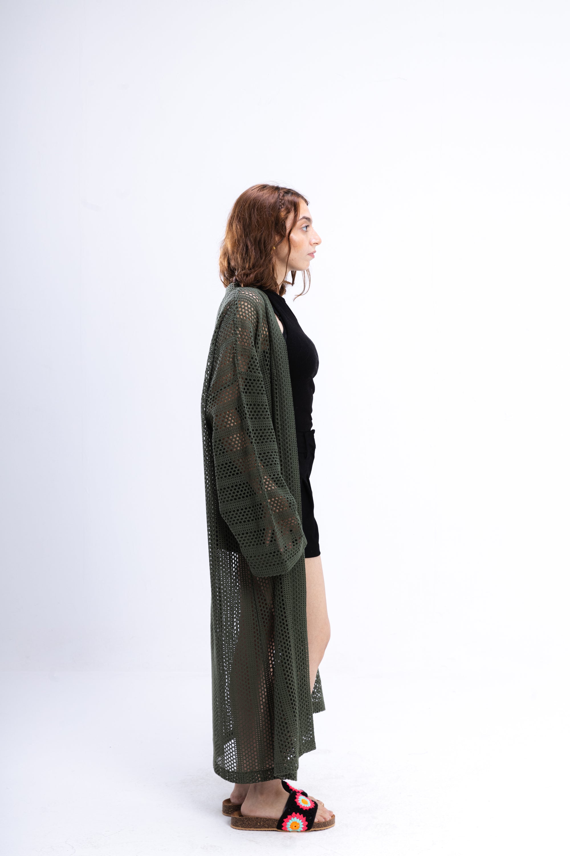 Olive Green Knit Cover Up