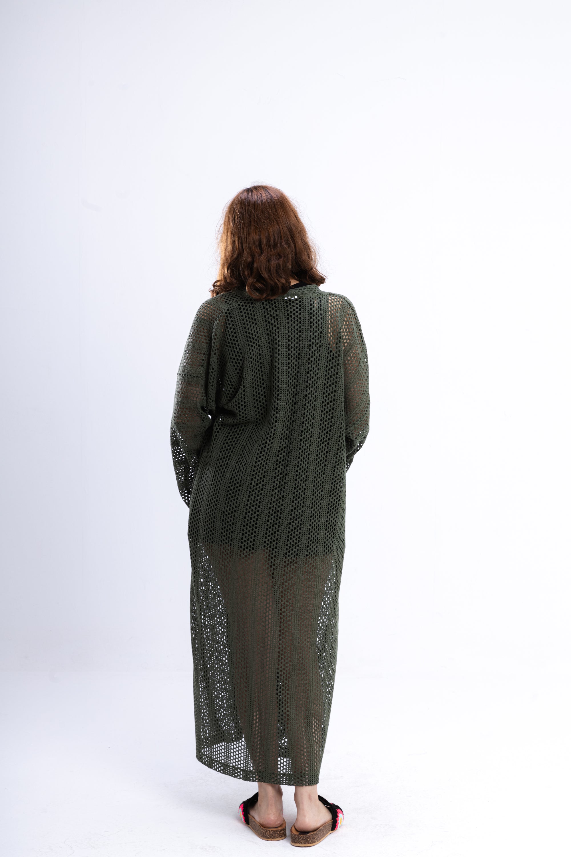 Olive Green Knit Cover Up