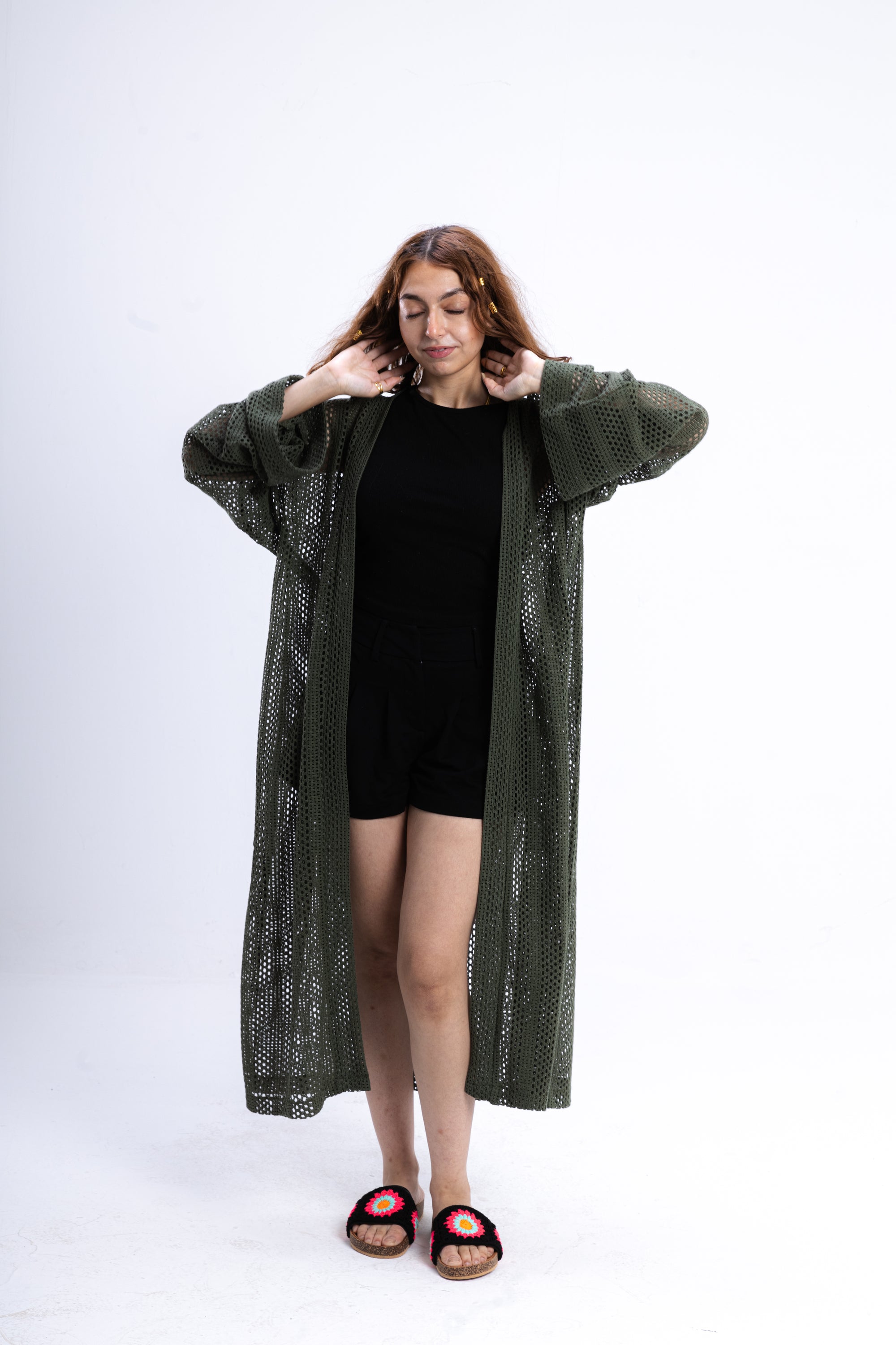 Olive Green Knit Cover Up