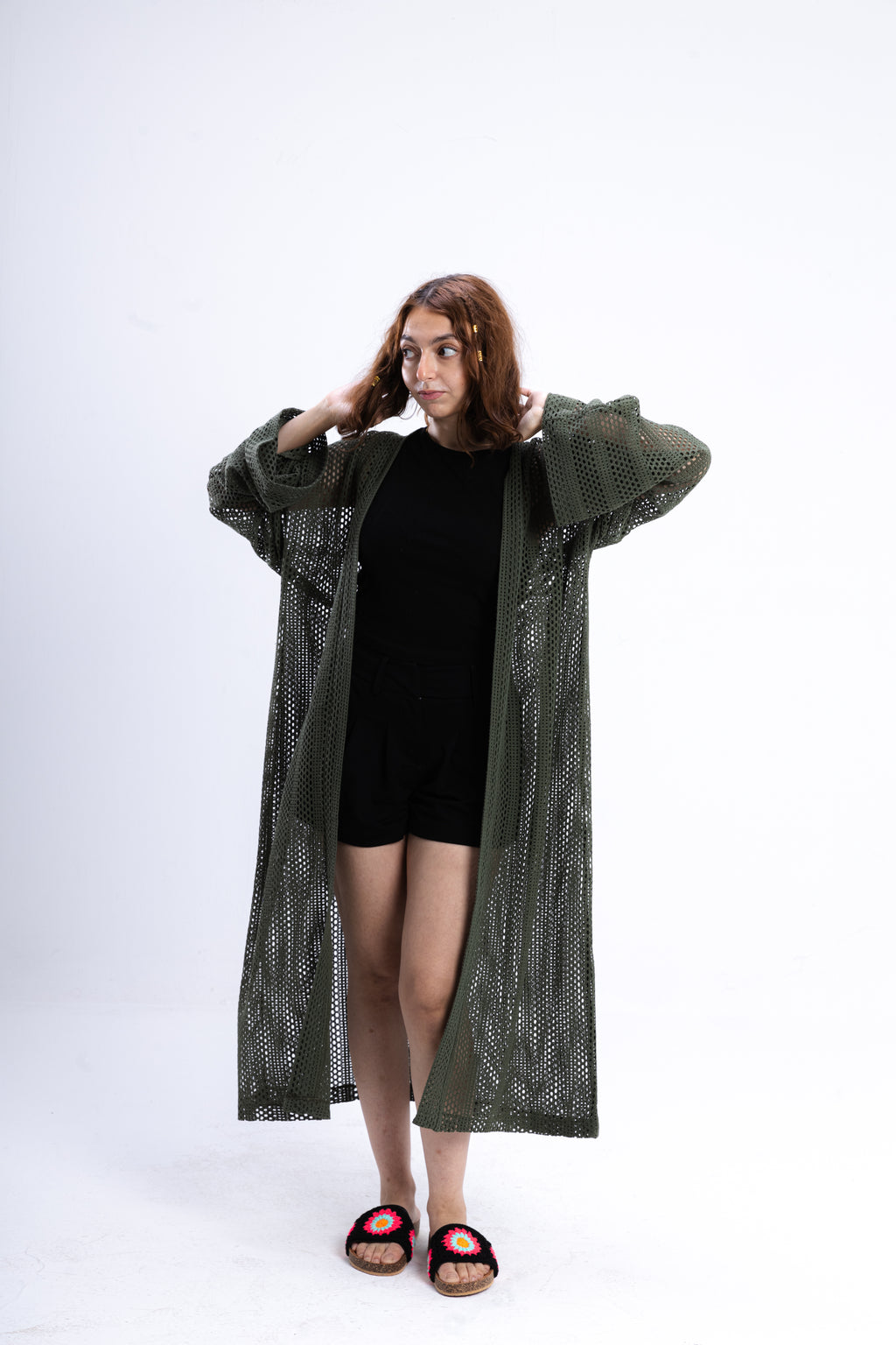 Olive Green Knit Cover Up