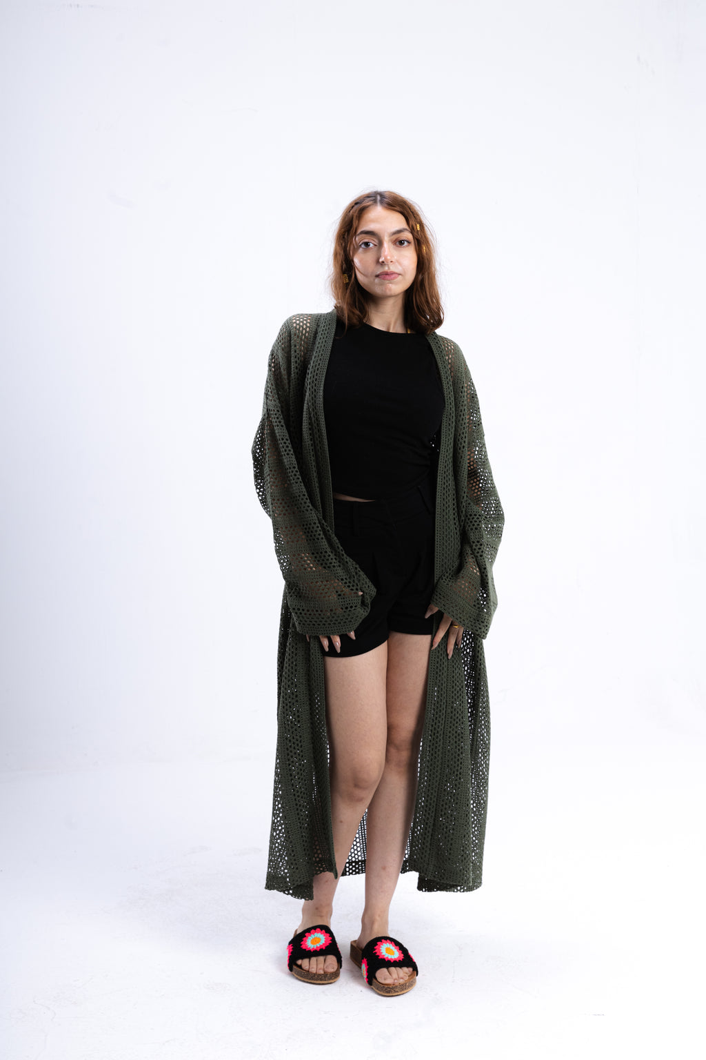 Olive Green Knit Cover Up