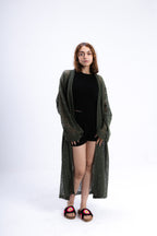 Olive Green Knit Cover Up