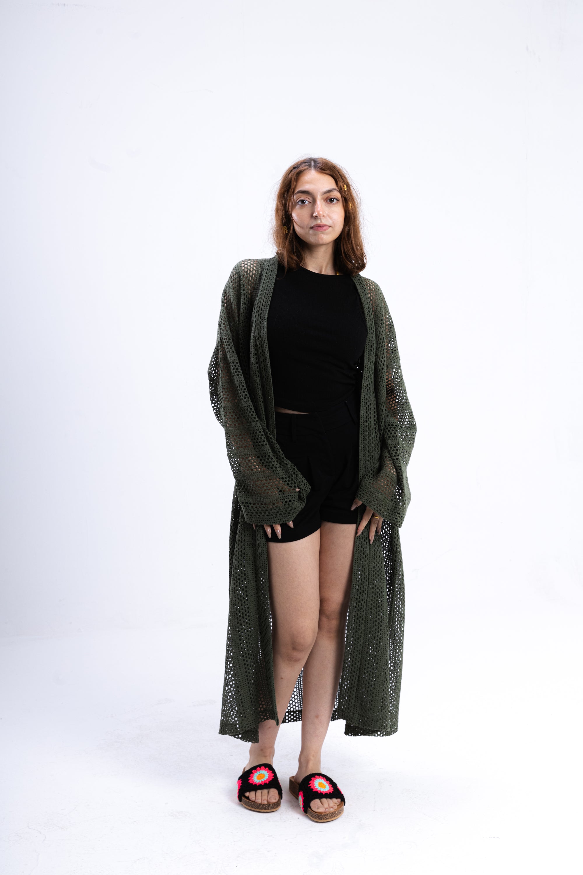 Olive Green Knit Cover Up