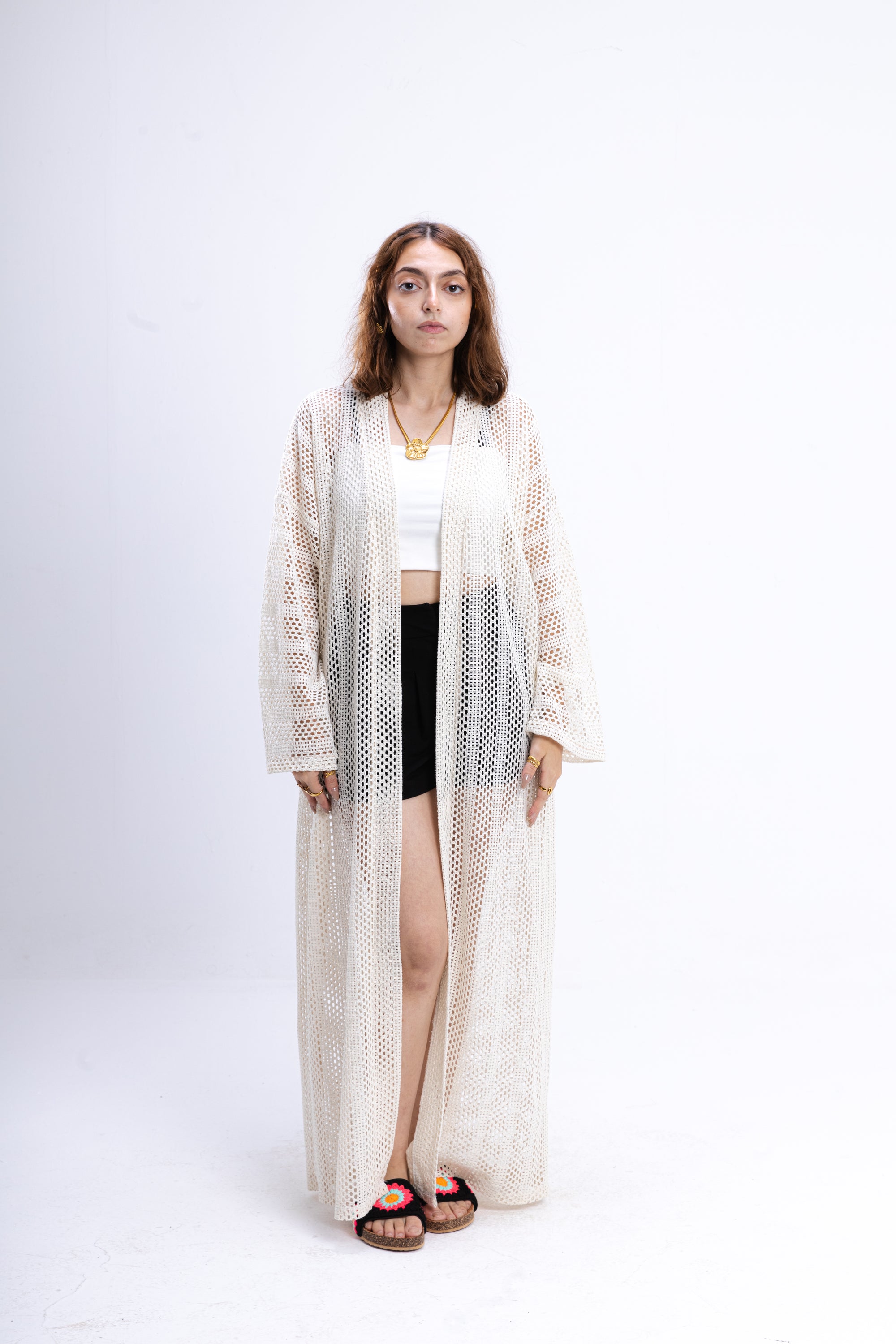 Beige Knit Cover Up