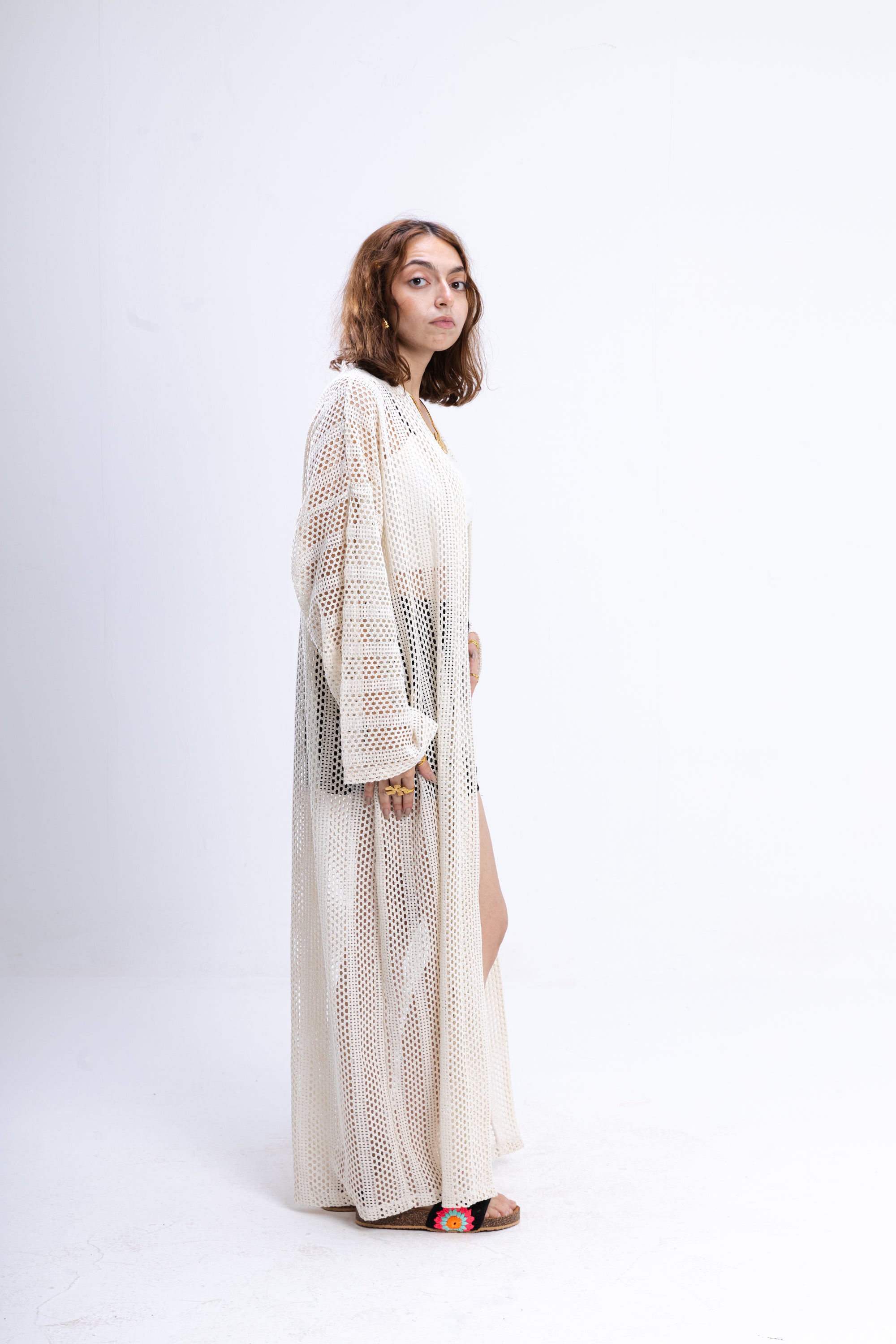 Beige Knit Cover Up