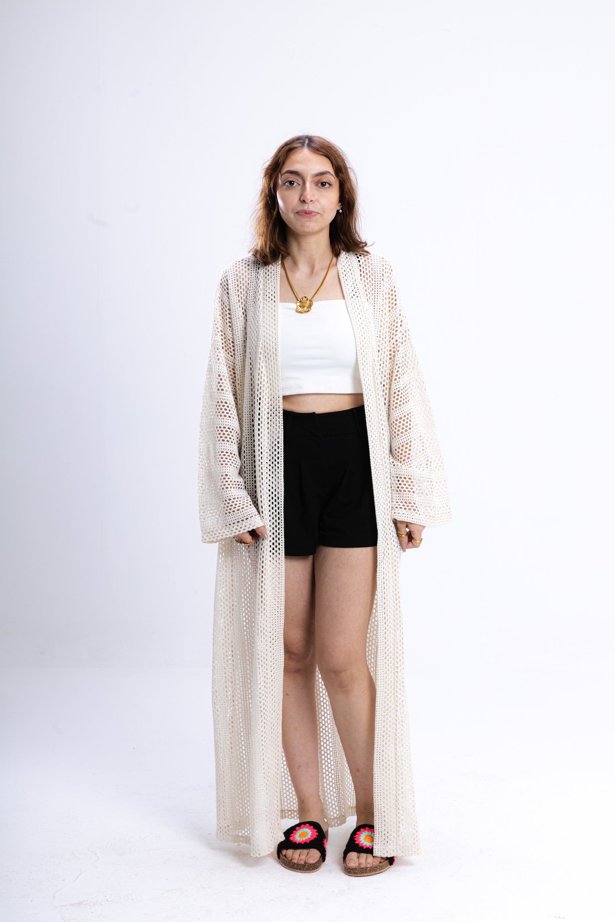 Beige Knit Cover Up