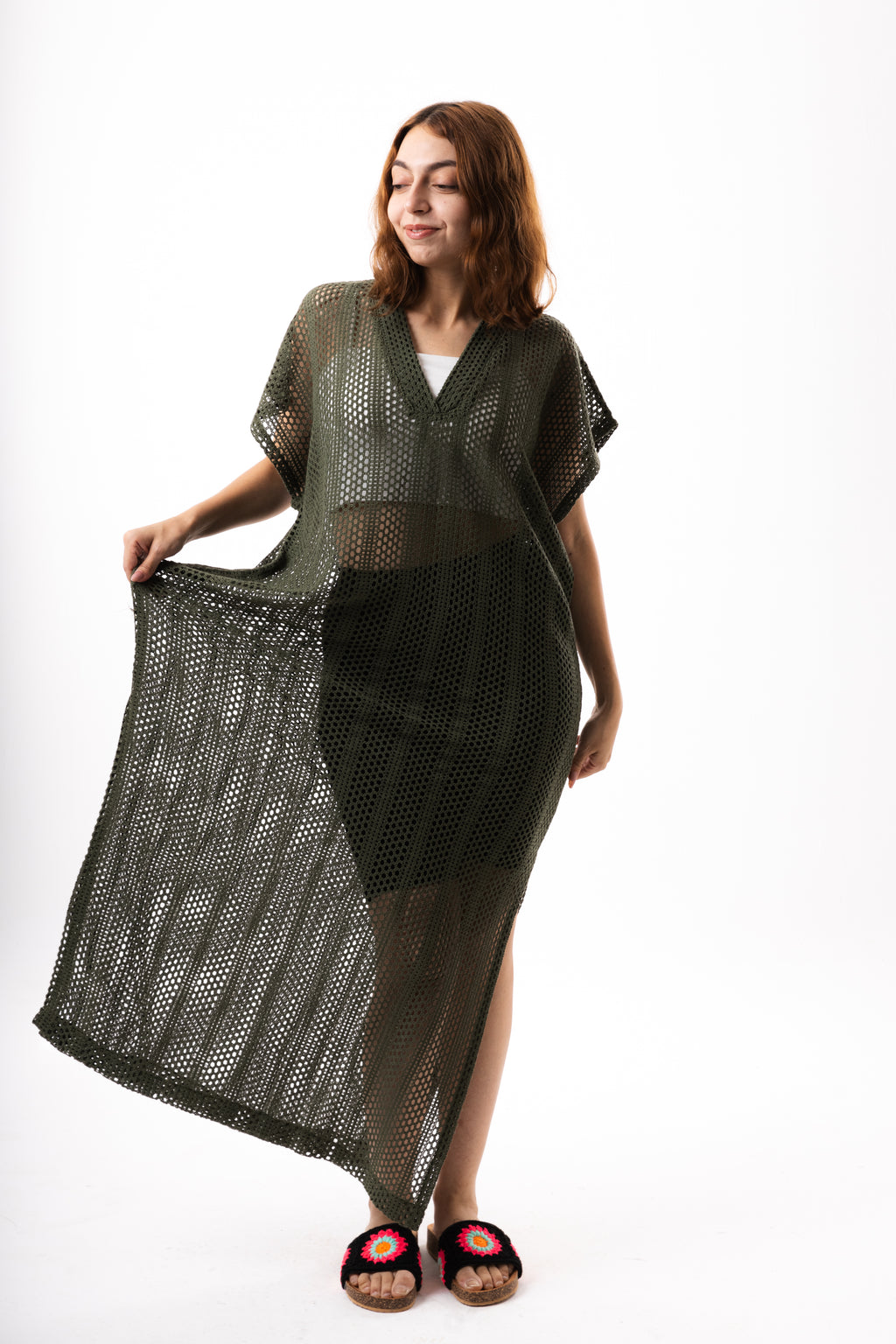 Olive Green Knit Dress
